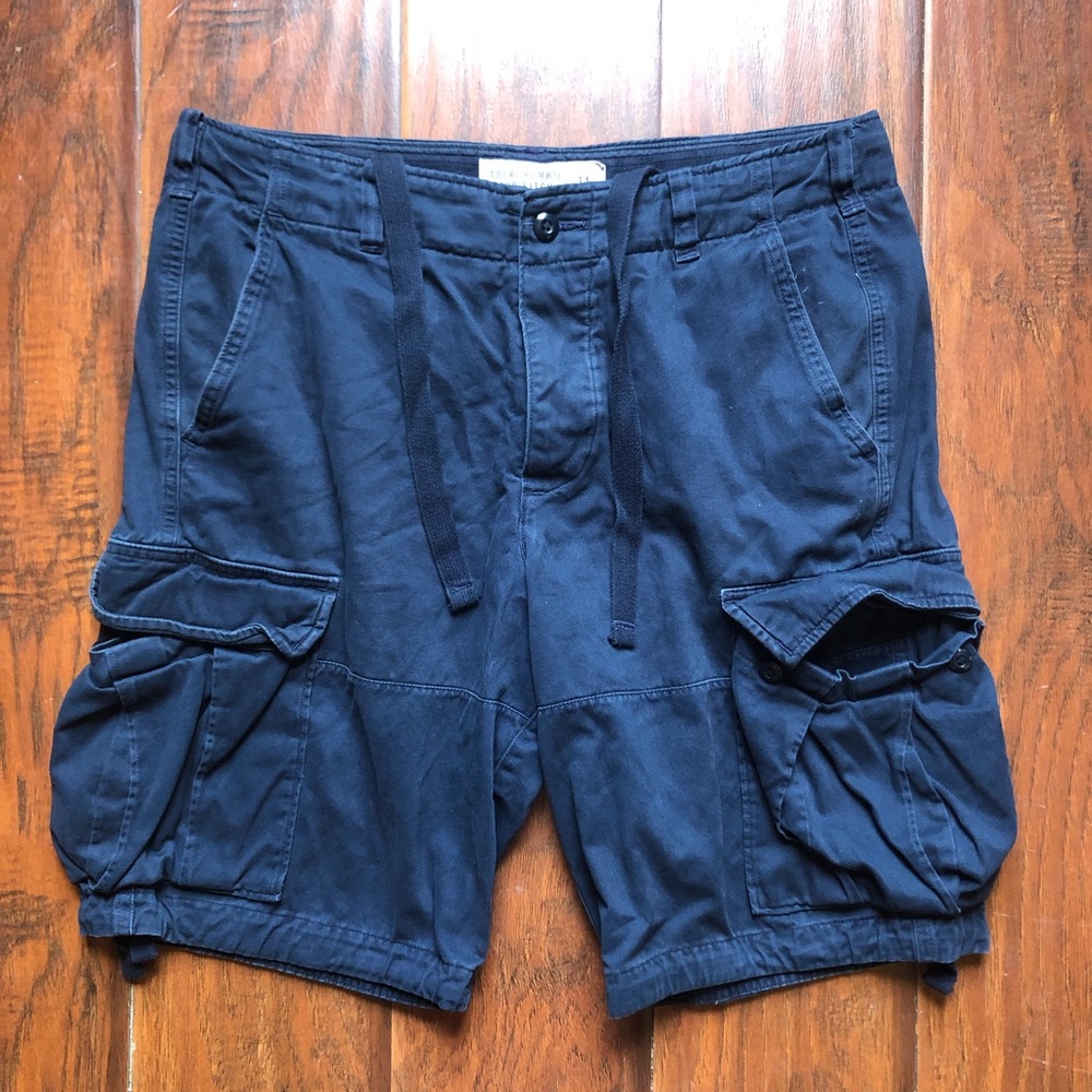 Abercrombie & Fitch Drawstring Cargo Shorts Navy